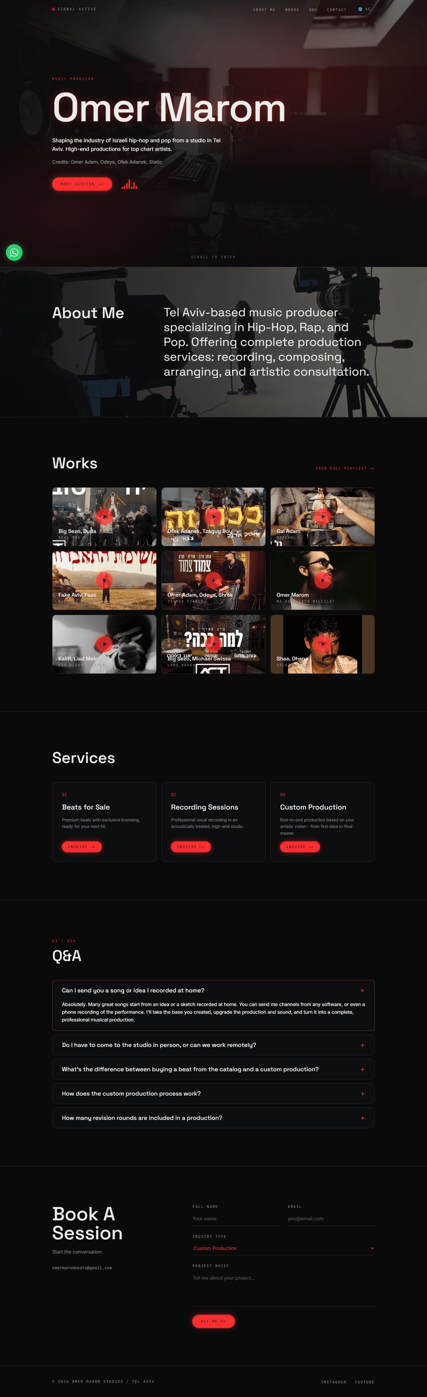 Omer Marom Studio website preview